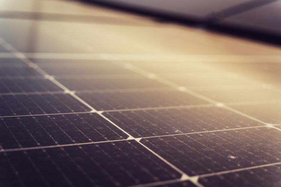Sunlight hitting residential solar panels